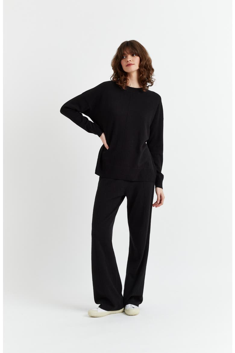Wool & Cashmere Slouchy Sweater, Alternate, color, Black