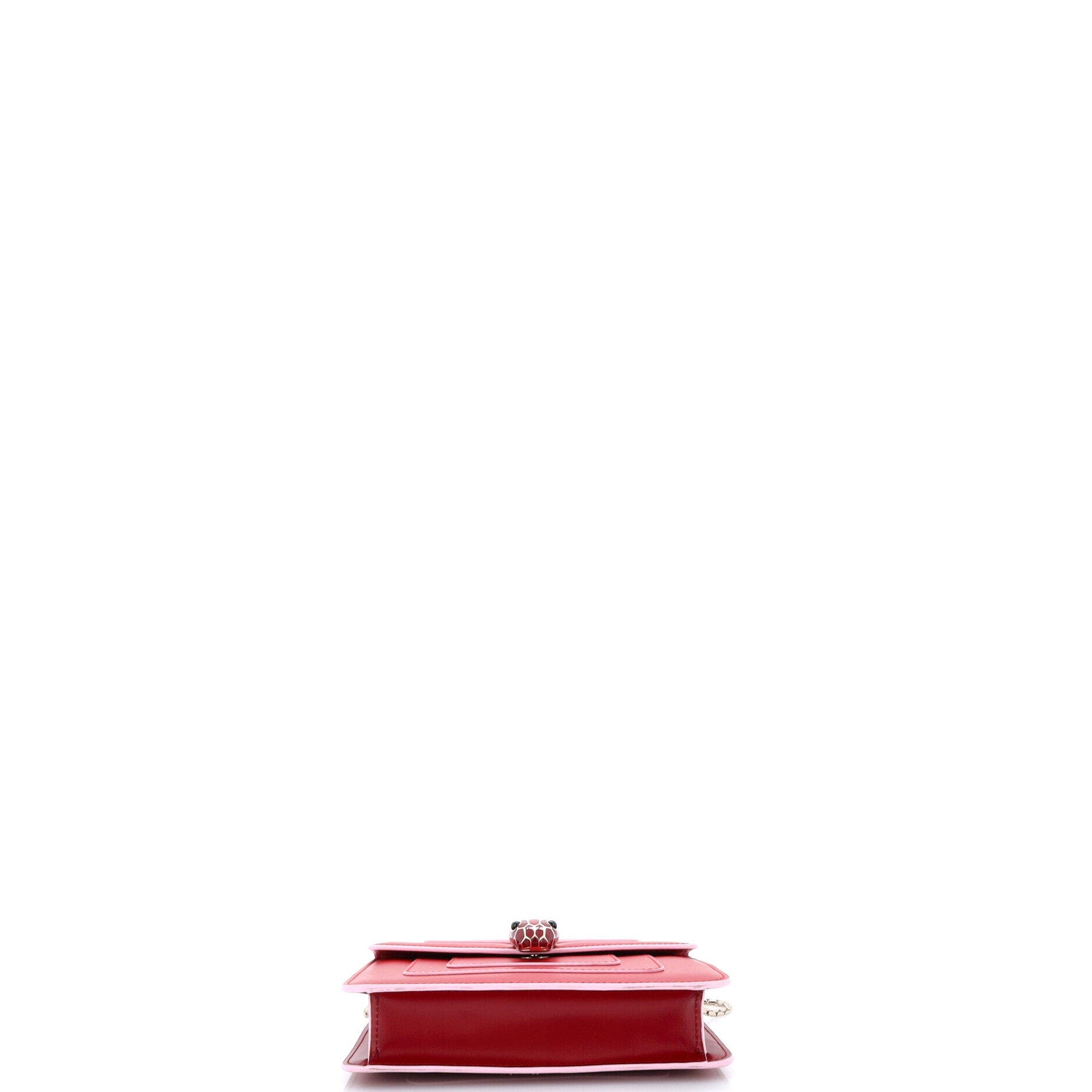 Serpenti Forever Square Shoulder Bag Leather Small, Alternate, color, Red