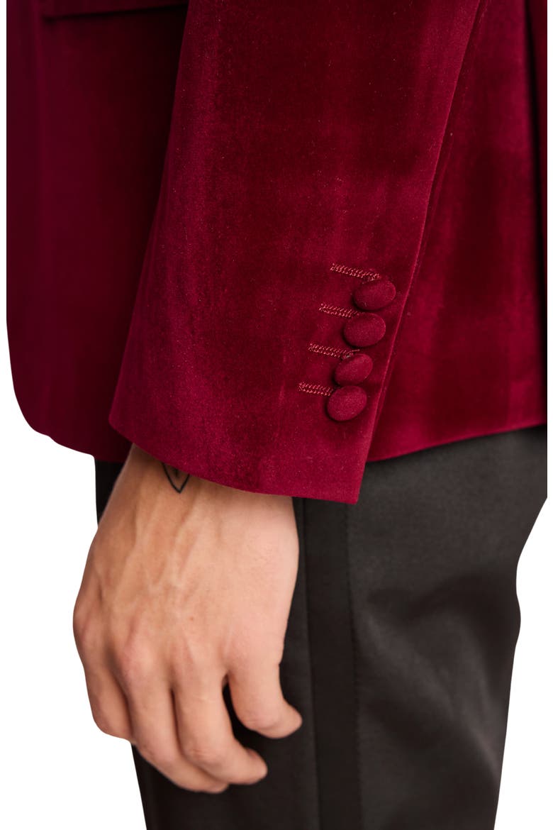 Kyle Slim Fit Velvet Dinner Jacket, Alternate, color, BORDEAUX VELVET
