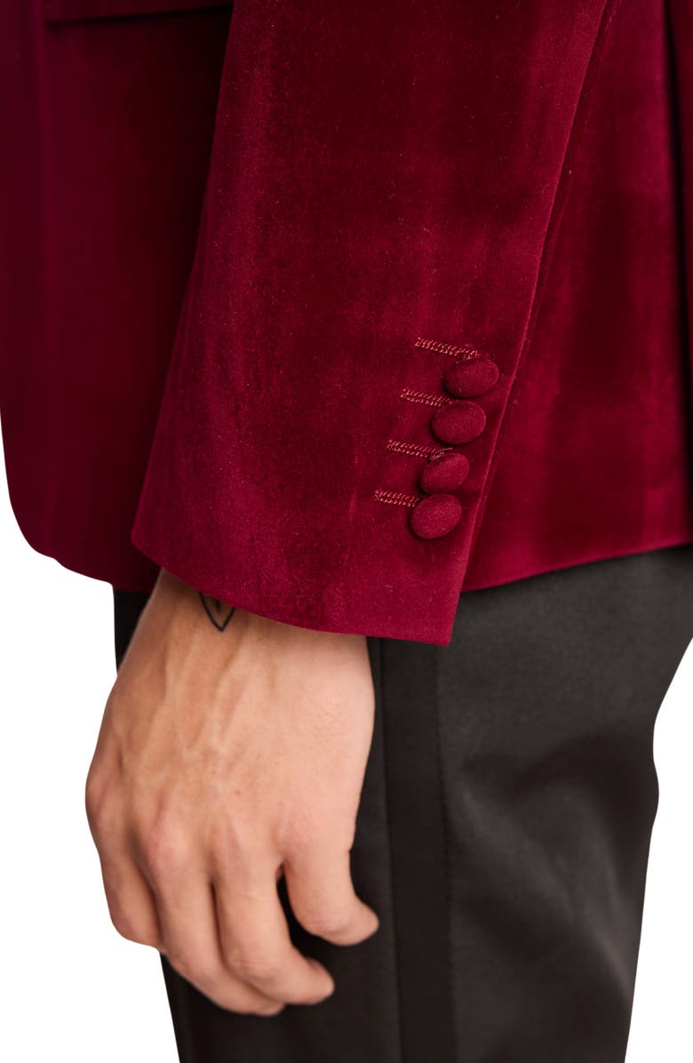 PAISLEY & GRAY Kyle Slim Fit Velvet Dinner Jacket, Alternate, color, Bordeaux Velvet