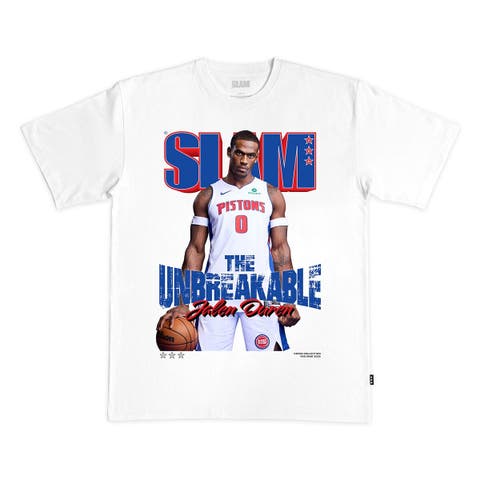 Unisex Jalen Duren White Detroit Pistons SLAM Cover T-Shirt