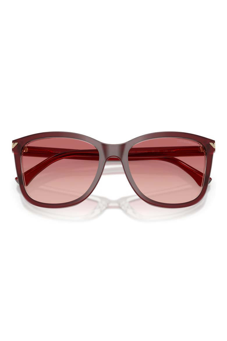 56mm Gradient Square Sunglasses, Alternate, color, BORDEAUX