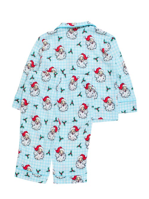 Rufflebutts Gender Inclusive Button Up Pajama Set In Blue
