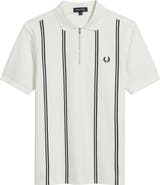 Fred Perry Vertical Stripe Cotton Piqué Zip Polo