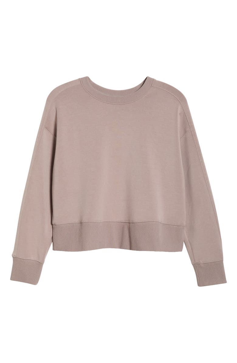 SPANX<sup>®</sup> AirEssentials<sup>®</sup> Luxe Crop Crewneck Sweatshirt, Alternate, color, Coastal Fog