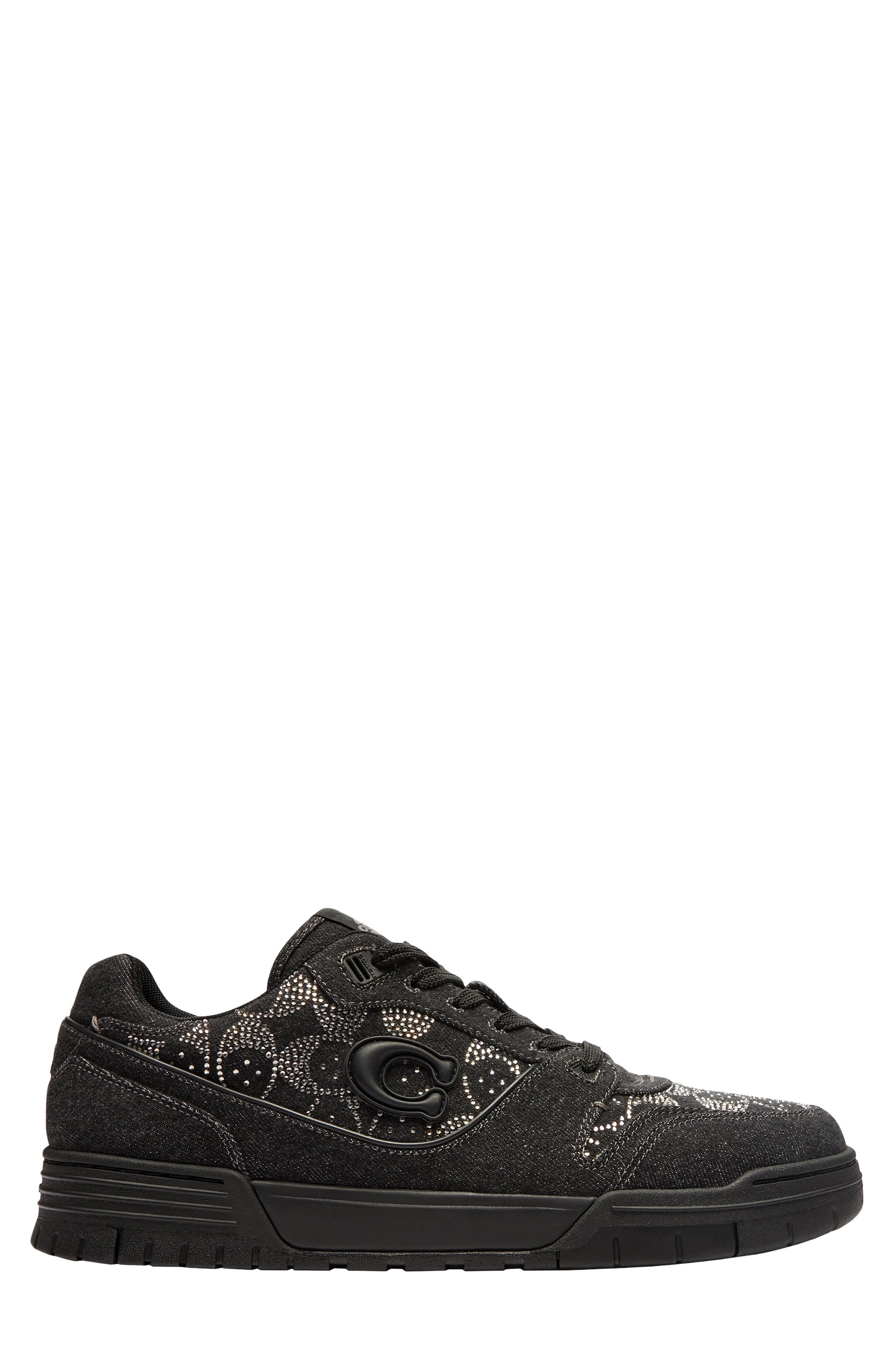 Soho Crystal Signature Sneaker, Alternate, color, BLACK