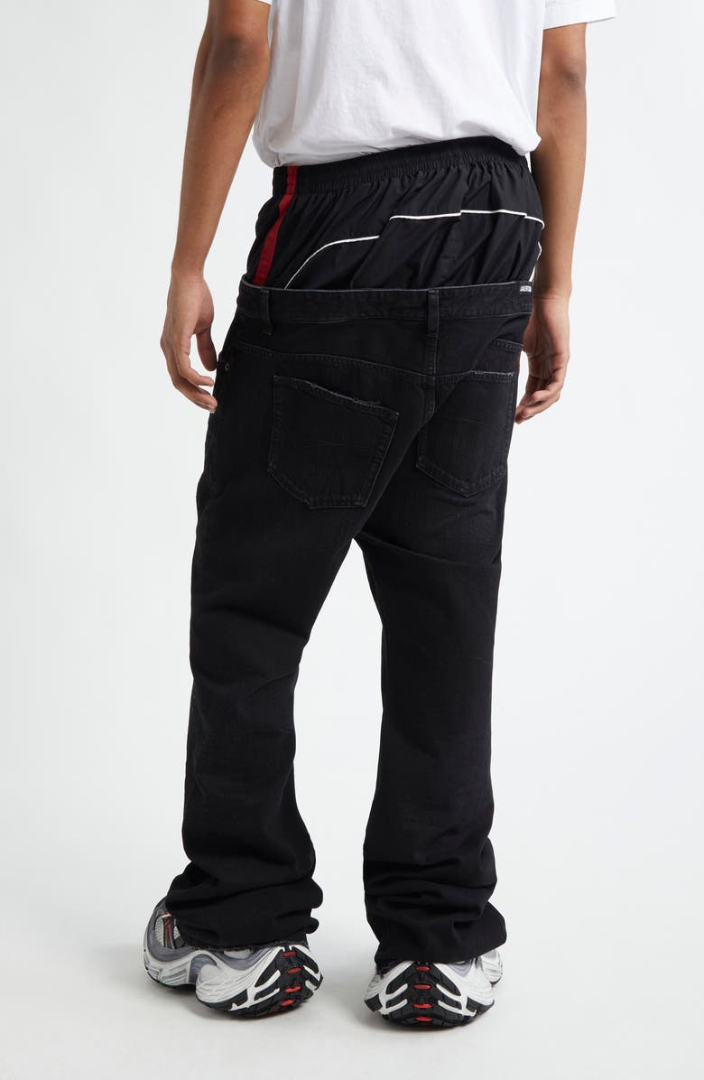 Balenciaga Layered Flare Leg Jeans, Alternate, color, 6412 Midnight