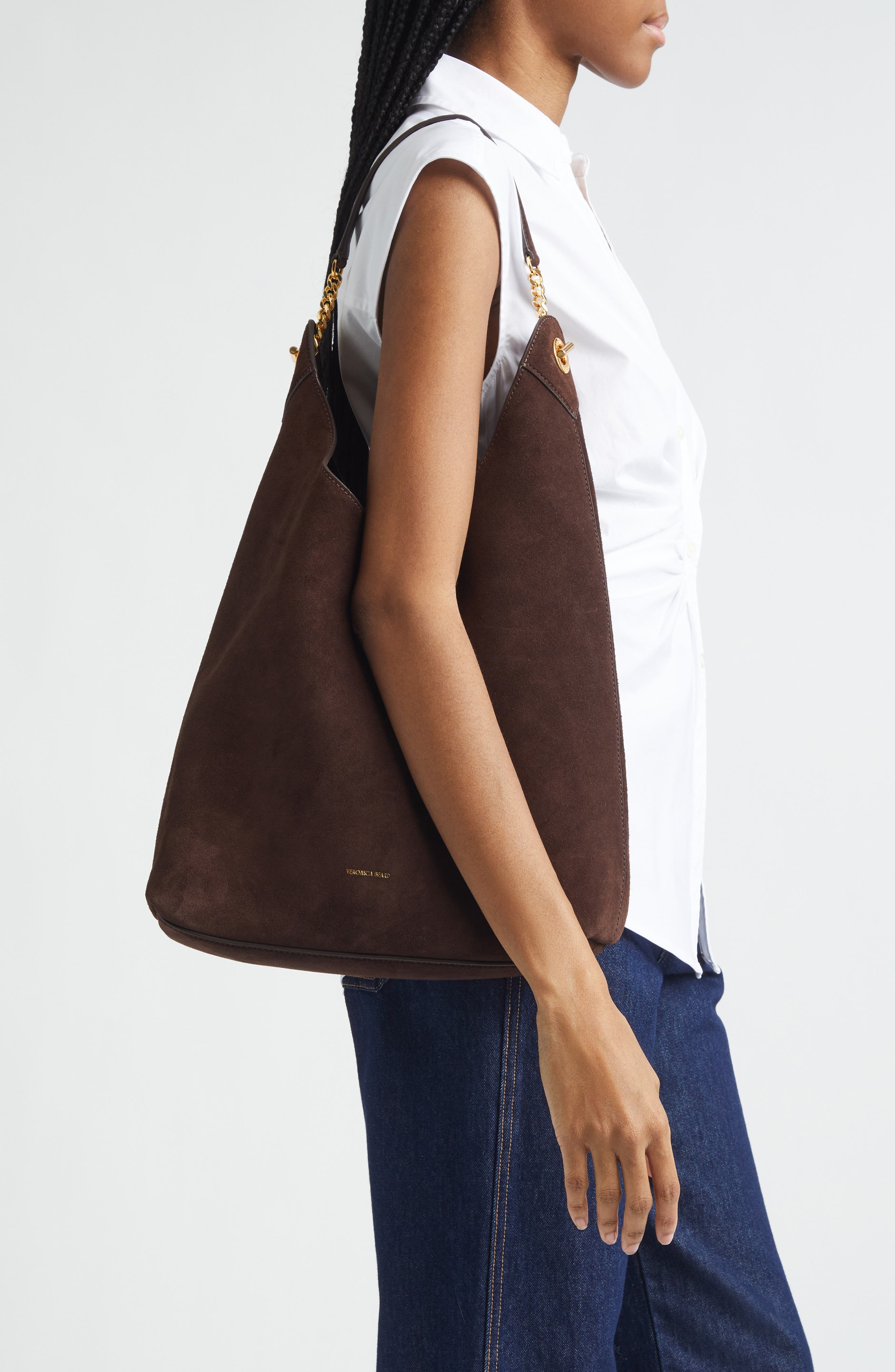 Veronica Beard Jour Shoulder Bag, Alternate, color, Espresso