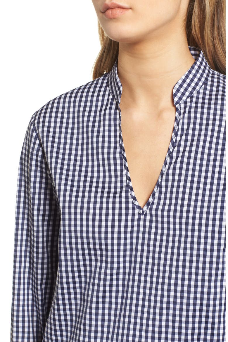 Gingham Open Back Top, Alternate, color, NAVY EVENING/ WHITE GINGHAM
