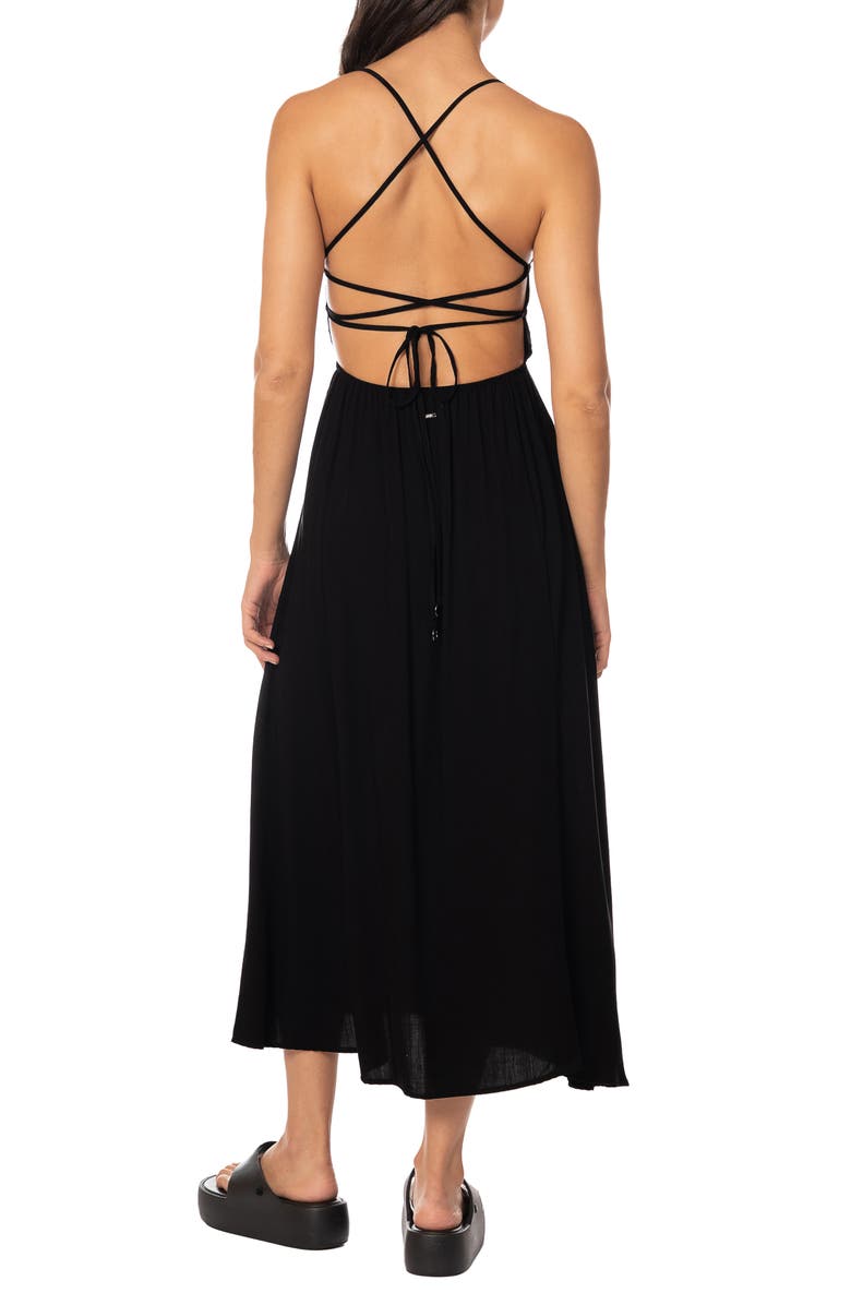 Maaji Eclipse Flora Remi Cover-Up Dress, Alternate, color, Black