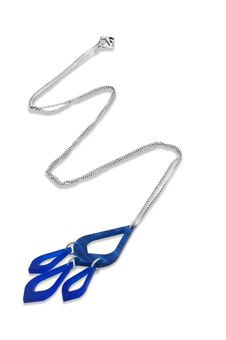 Feather Drop Pendant - Midnight Blue Swirl & Sapphire, Alternate, color, Midnight Blue Swirl & Sapphire
