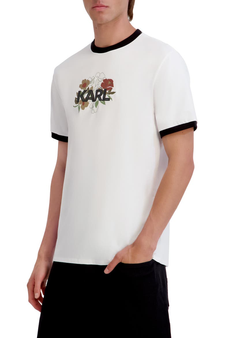 Floral Graphic Ringer T-shirt, Alternate, color, WHITE