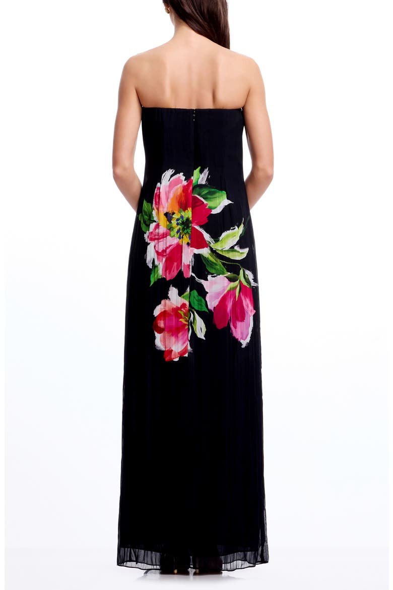 Linda Floral Strapless Gown, Alternate, color, BLACK MULTI