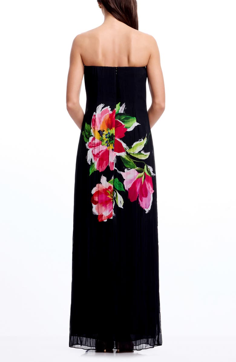 Dress the Population Linda Floral Strapless Gown, Alternate, color, Black Multi