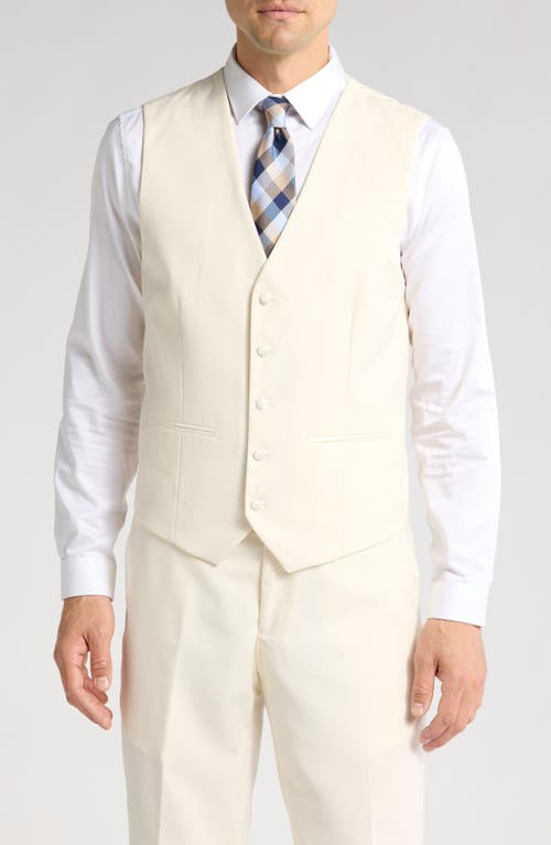 Gino Vitale Slim Fit Satin Peak Lapel 3-piece Tuxedo In Ivory