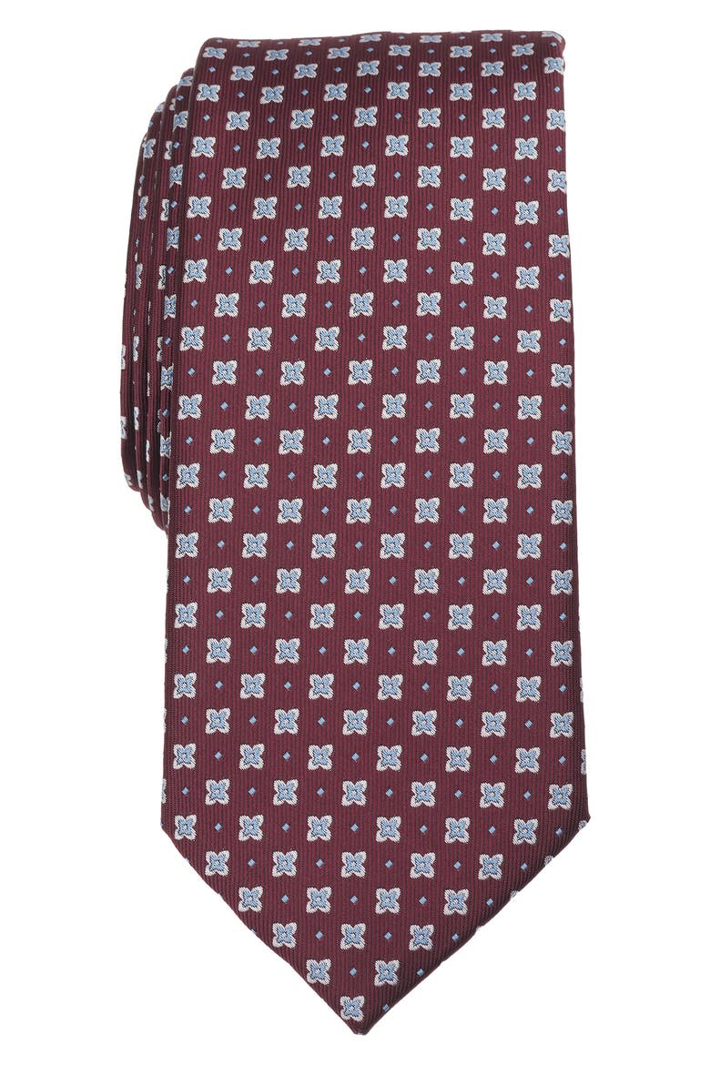 Landon Neat Tie, Main, color, BURGUNDY