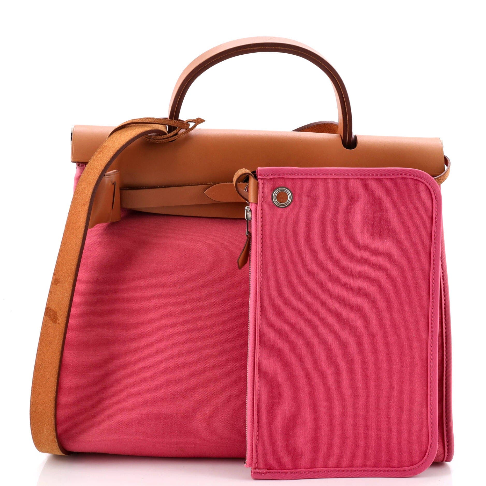 Herbag Zip Leather and Toile 31, Alternate, color, Pink