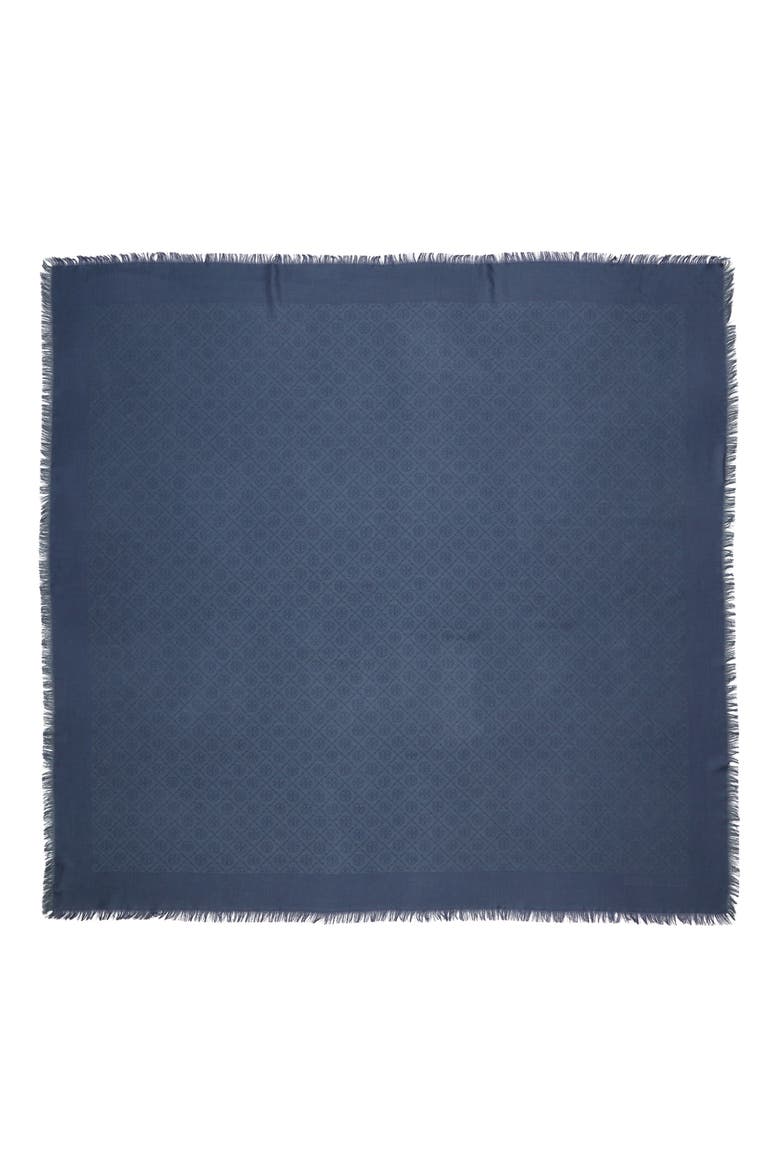 Diamond Dot Jacquard Wool & Silk Traveler Scarf, Alternate, color, TORY NAVY