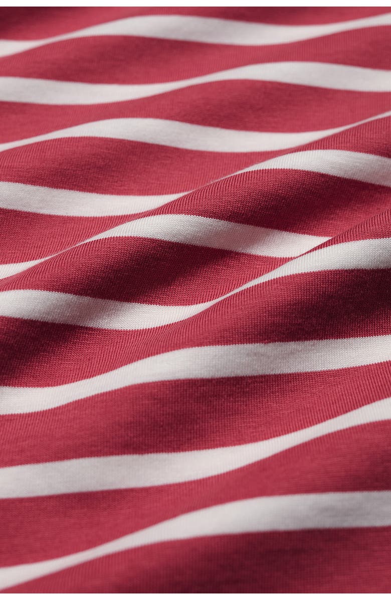 Seasalt Cornwall Sailor Stripe Three Quarter Sleeve Organic Cotton T-Shirt, Alternate, color, Breton Echinacea