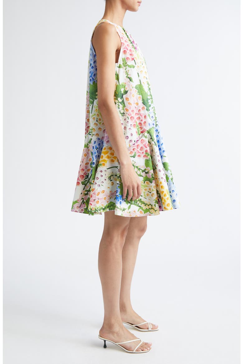 Foxglove Print Sleeveless Stretch Cotton Dress, Alternate, color, WHITE MULTI