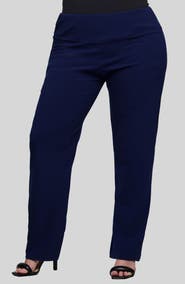 24seven Comfort Apparel High Waist Straight Leg Pants