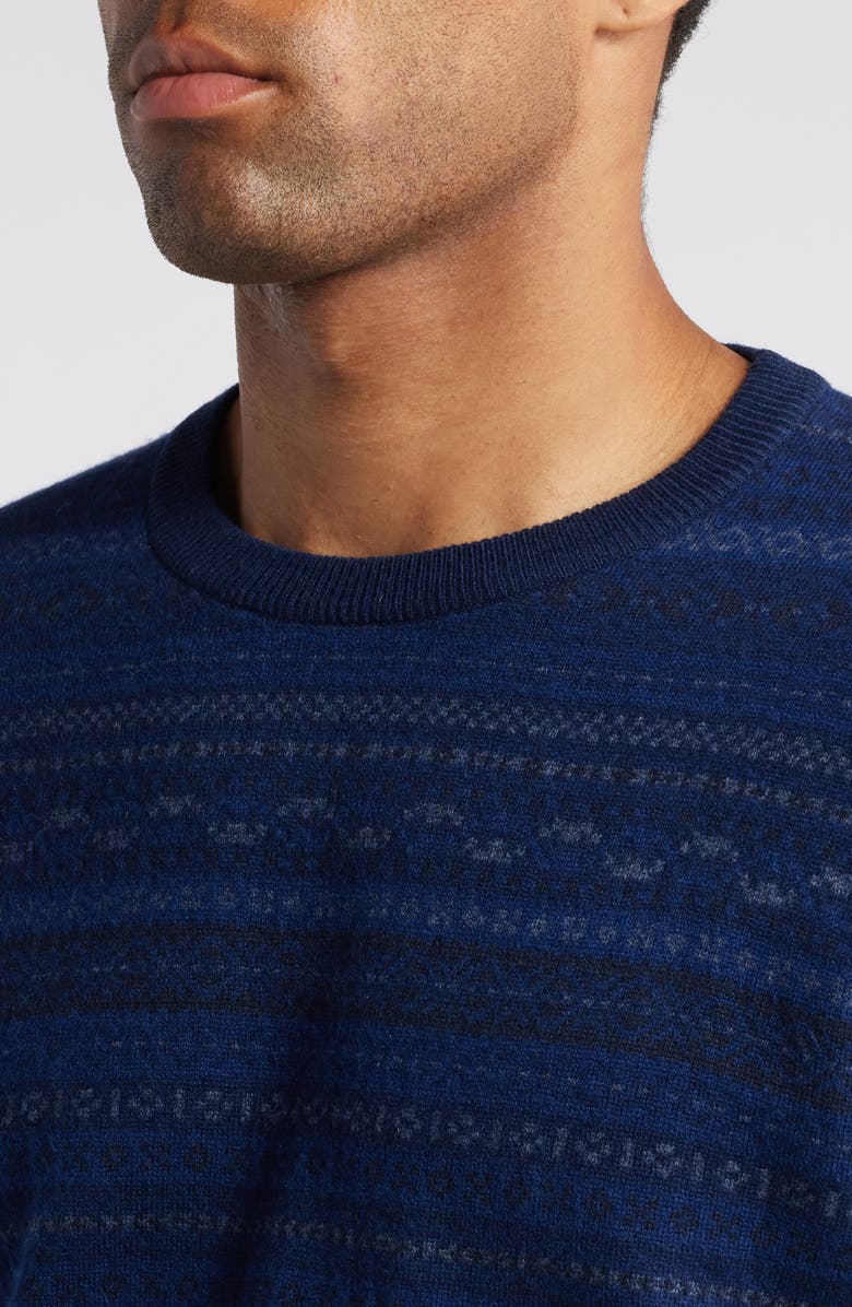 Peter Millar Midnight Fair Isle Wool & Cashmere Sweater, Alternate, color,