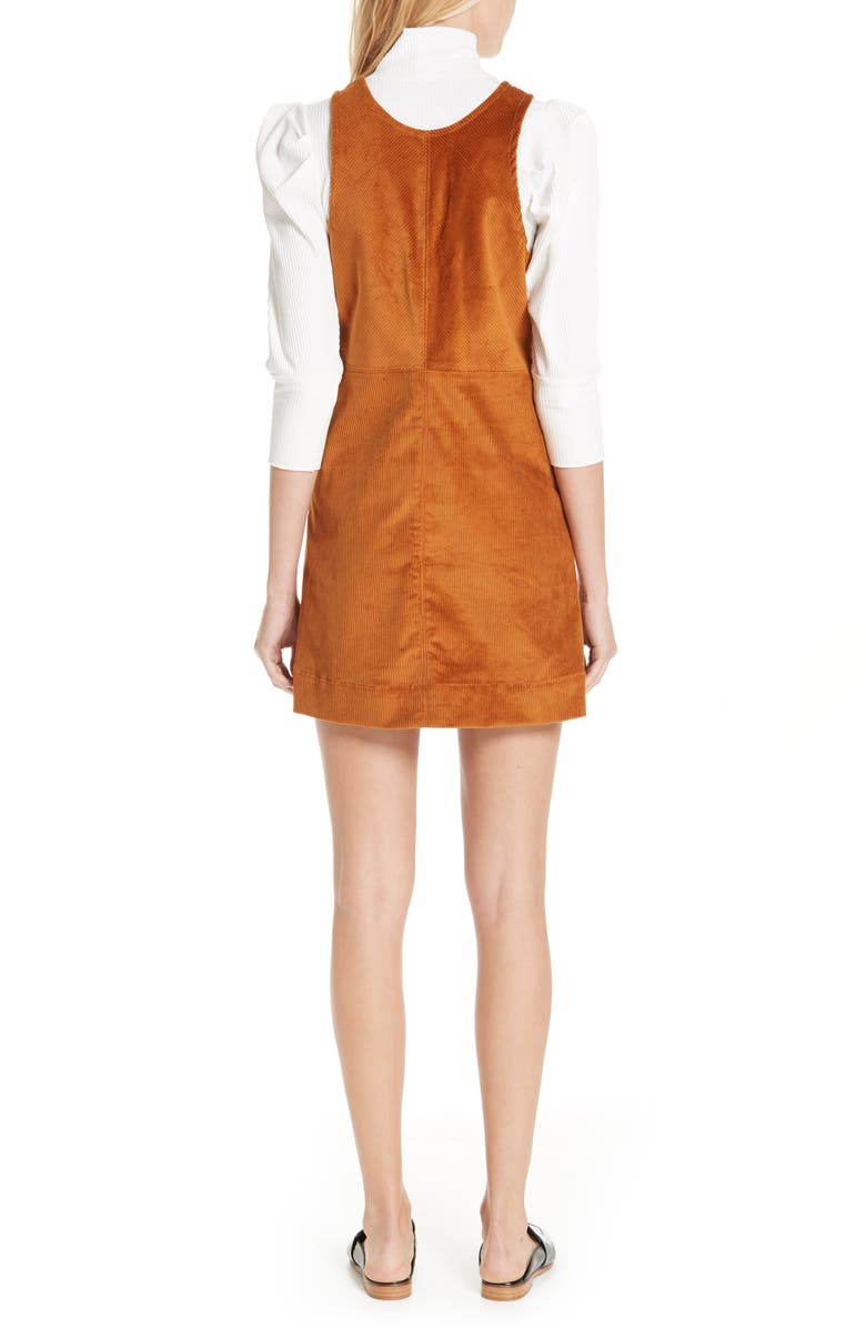 Free People Rolling Thunder Corduroy Minidress, Alternate, color,