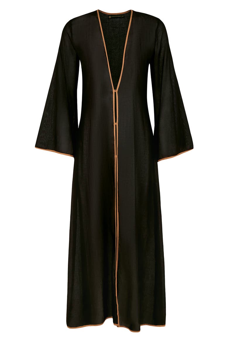 Peony Long Cover-Up, Alternate, color, BLACK