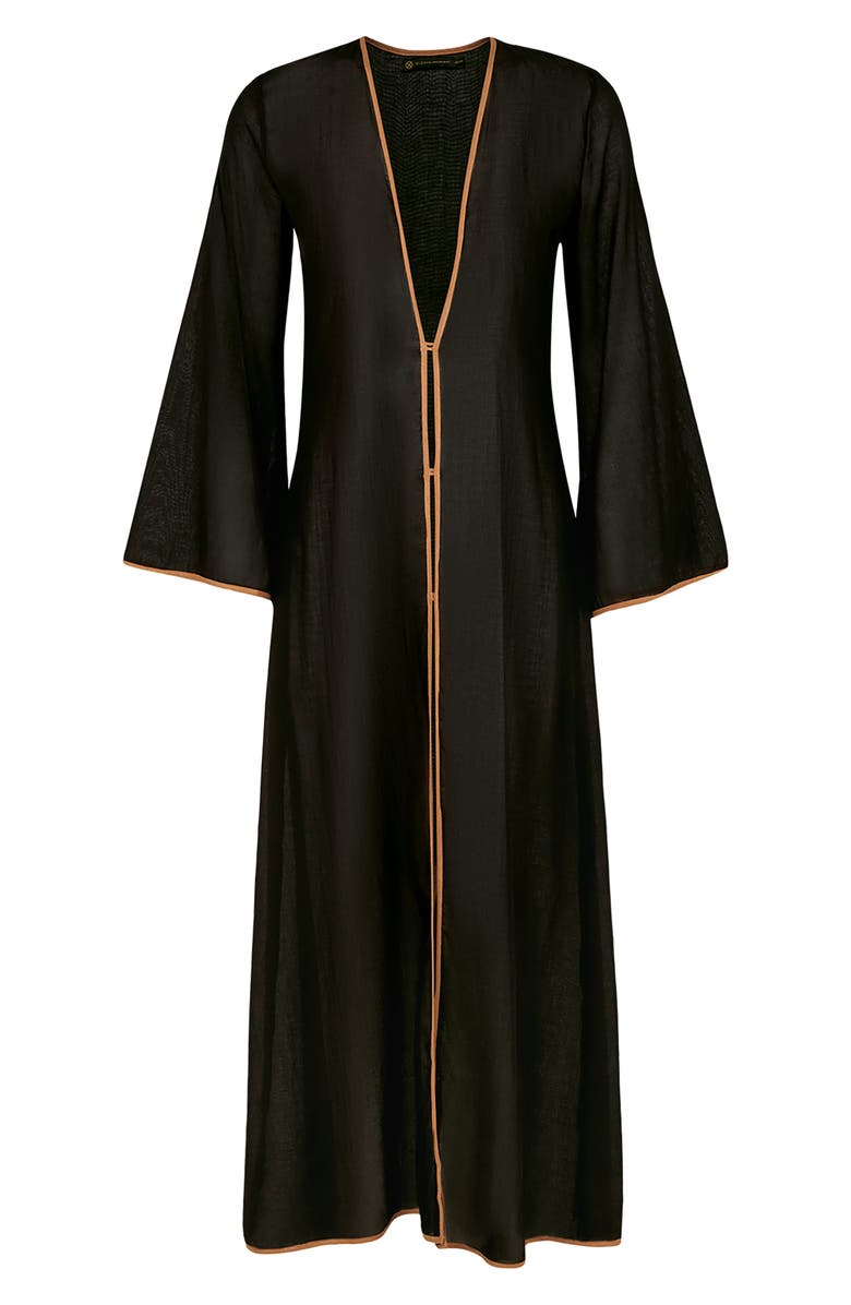 ViX Paula Hermanny Peony Long Cover-Up, Alternate, color, Black