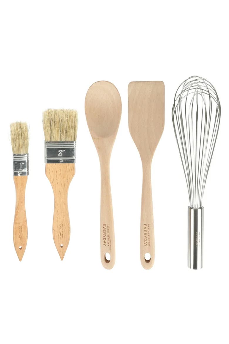 18 Piece Stainless Steel and Wood Assorted Gadget Set, Alternate, color, Silver