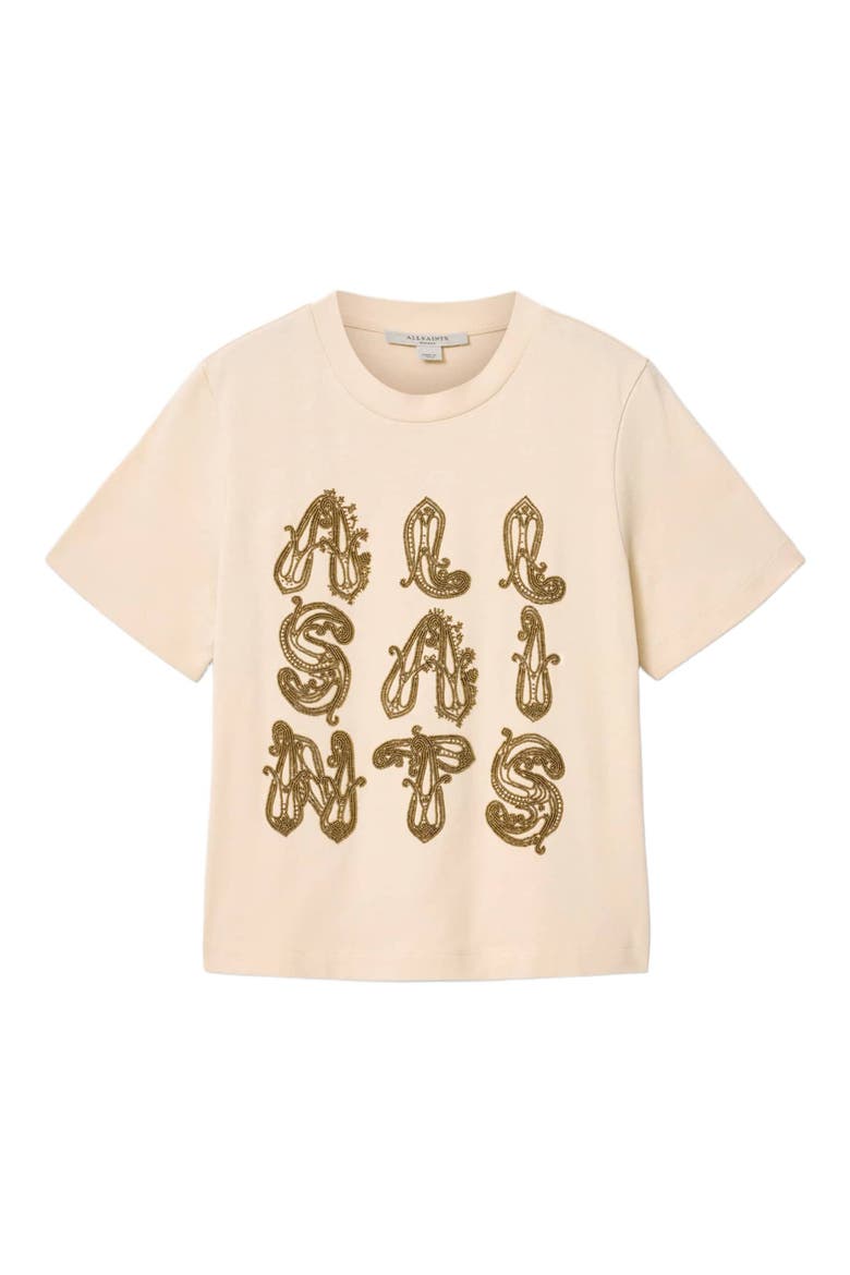 Ella Lisa Beaded Cotton T-Shirt, Alternate, color, DOVE WHITE