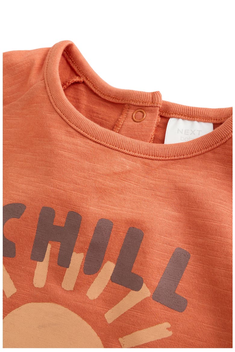 Kids' Chill Graphic T-Shirt & Stripe Pants Set, Alternate, color, ORANGE