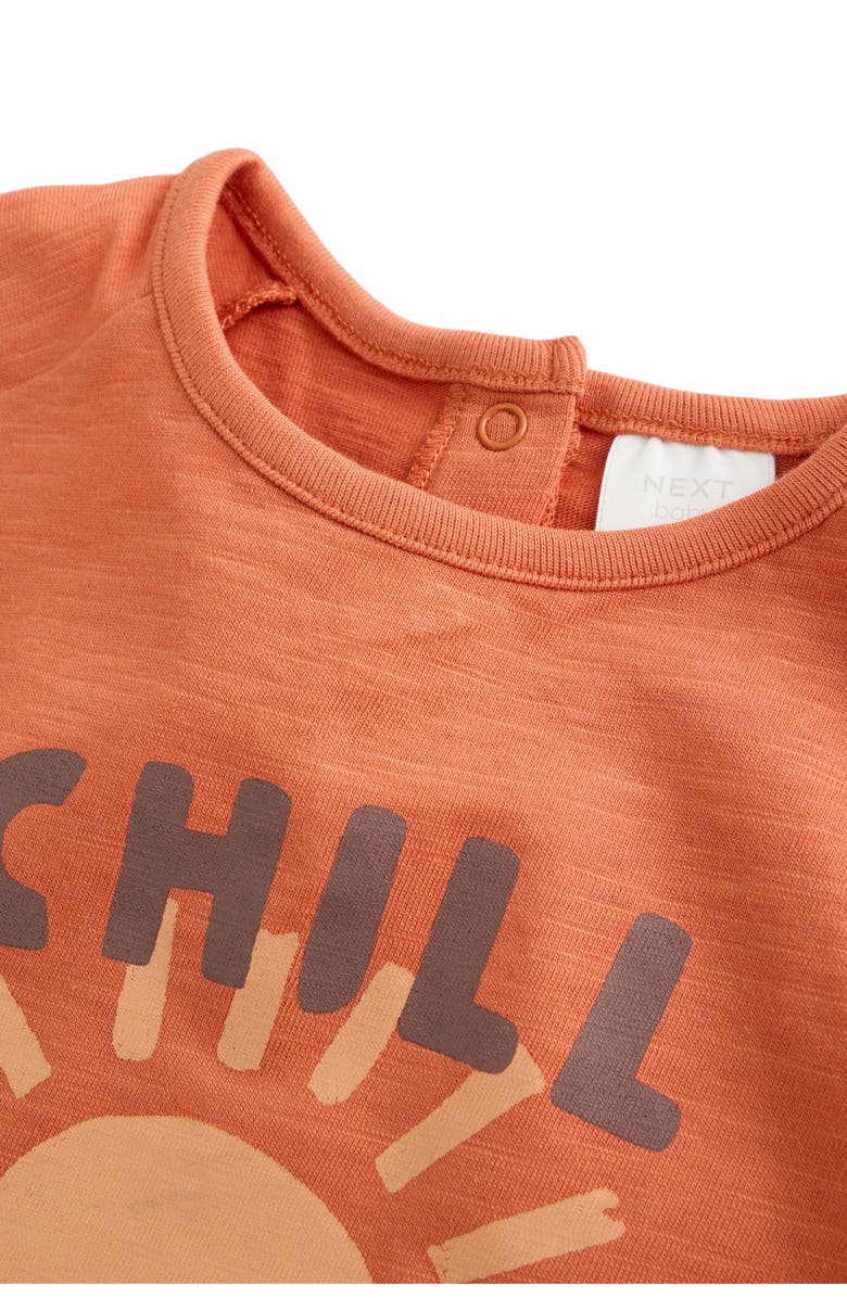 NEXT Kids' Chill Graphic T-Shirt & Stripe Pants Set, Alternate, color, Orange