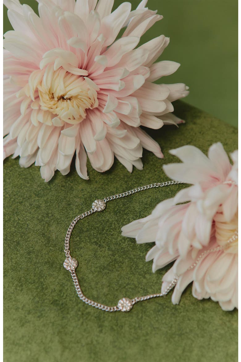 Flower Path Necklace, Alternate, color, Silver