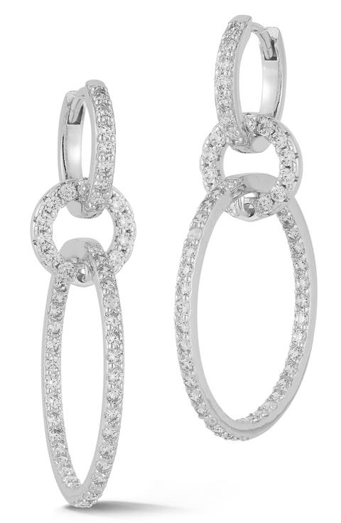 Cubic Zirconia Pavé Link Drop Earrings