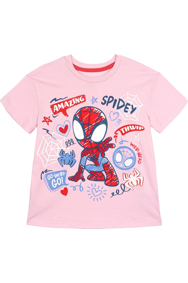 Spidey and His Amazing Friends 2-Piece T-Shirt and Leggings Set, Alternate, color, Pink Blue Spider Man