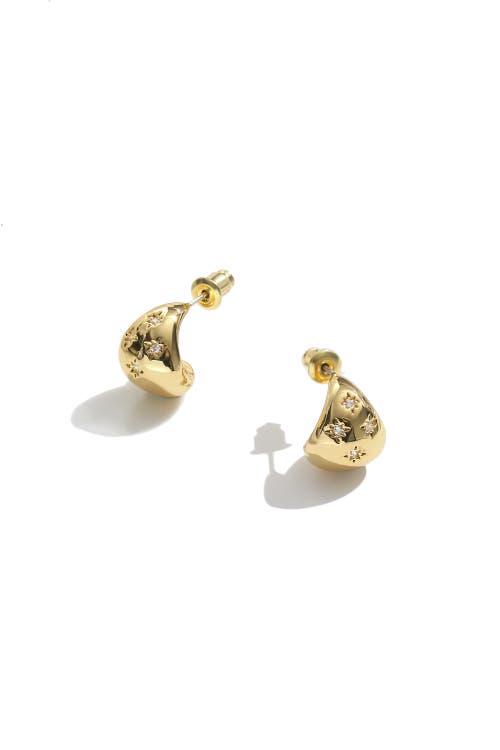 Classicharms Sparkling Star Drop Shape Studs In Gold