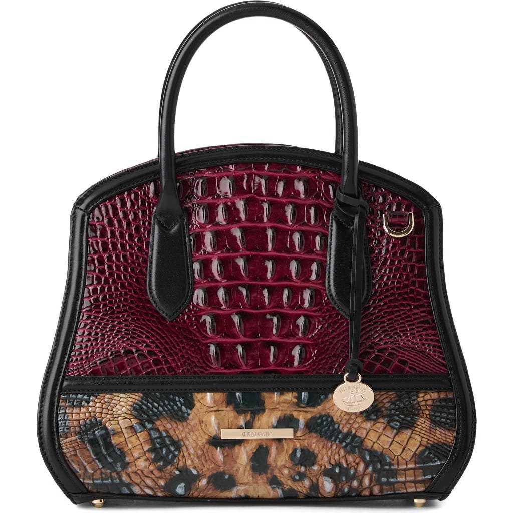 Brahmin Rosetta Croc Embossed Leather Satchel