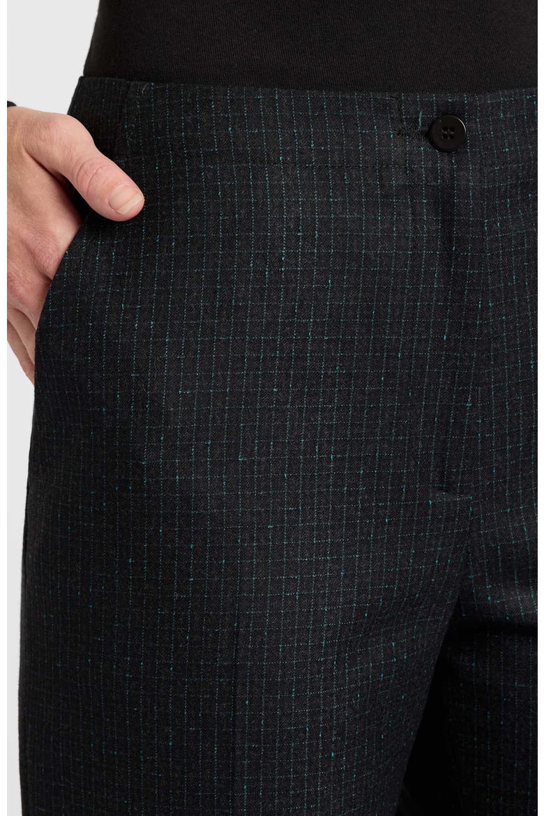 Beth Flared Pant in Tonal Mini Check Wool, Alternate, color, Charcoal Multi