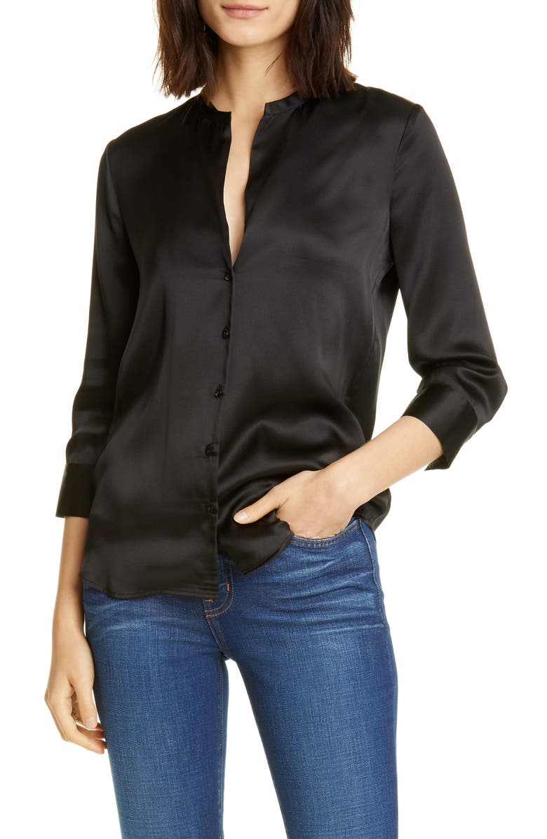 L'AGENCE Aoki Silk Shirt, Main, color, 