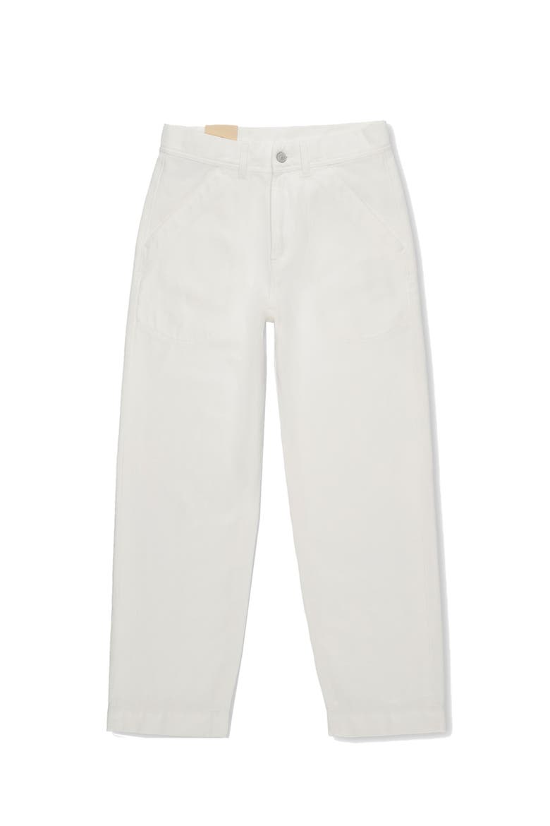 Areat Cotton Twill Trousers, Main, color, WHITE