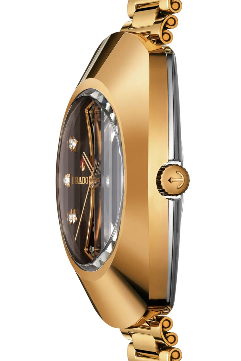 DiaStar Original Skeleton Open Heart Automatic Bracelet Watch, 35mm, Alternate, color, ROSE GOLD