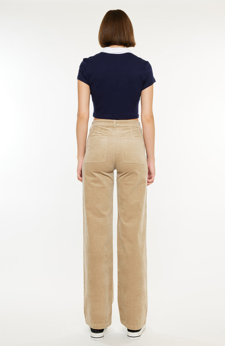 KanCan Saturn Ultra High Rise Wide Leg Corduroy Pants, Alternate, color, Beige