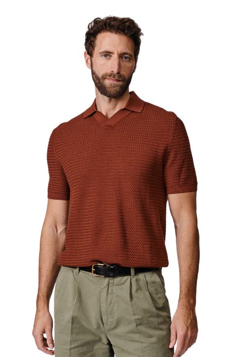 Alford Textured Cotton Polo Shirt