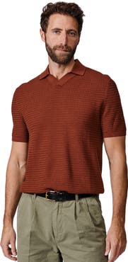 Aubin Alford Textured Cotton Polo Shirt