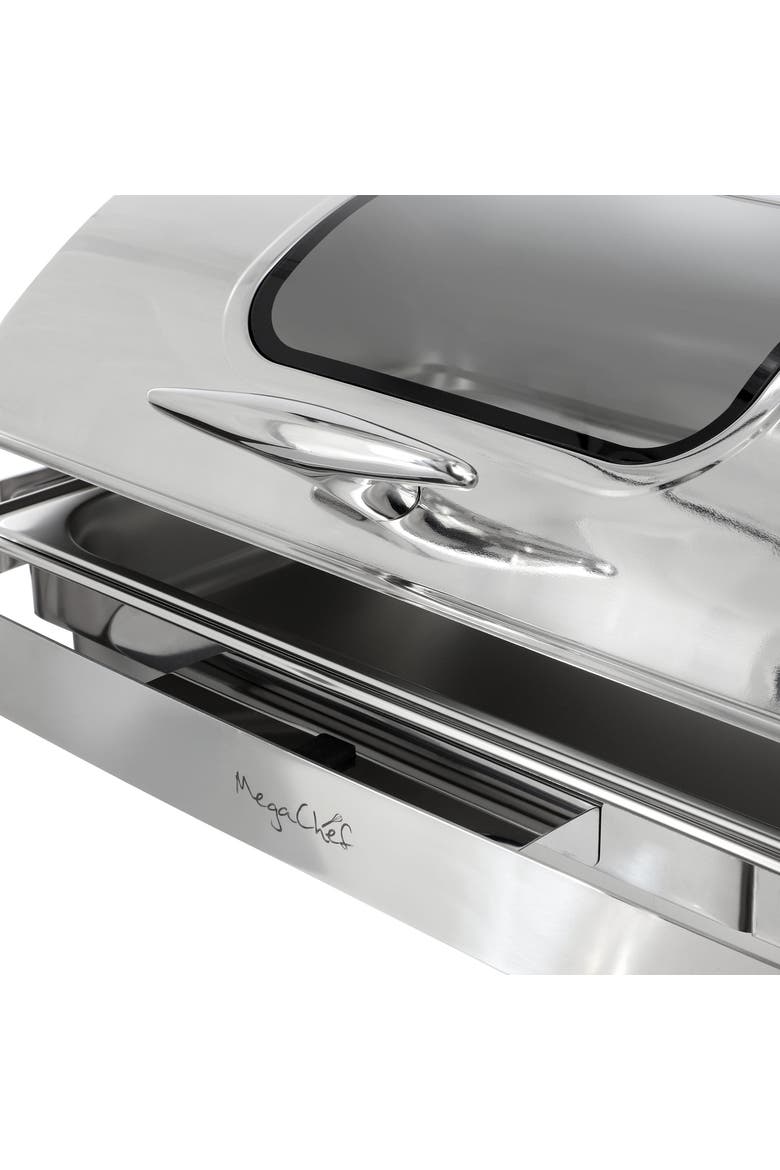 9.5 Quart Oblong Roll Top Stainless Steel Chafing Dish, Alternate, color, Silver