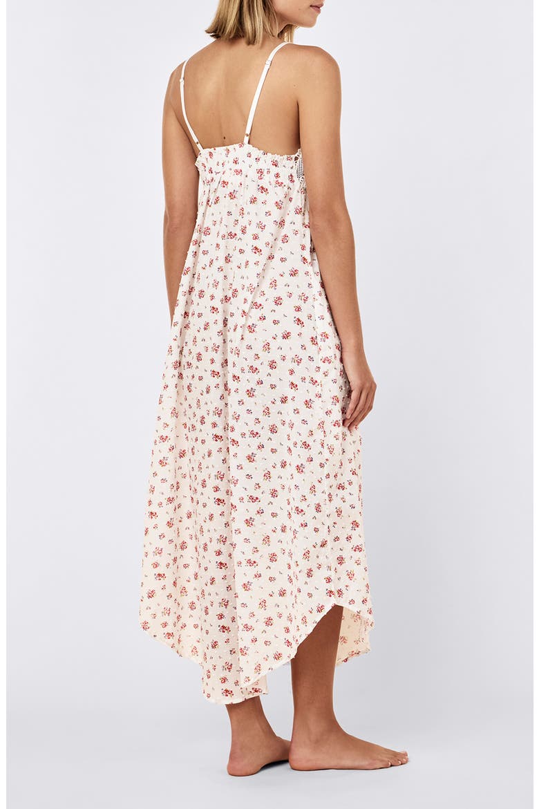 Swiss Dot Lace Trim Cotton Nightgown, Alternate, color, POSY FLORAL
