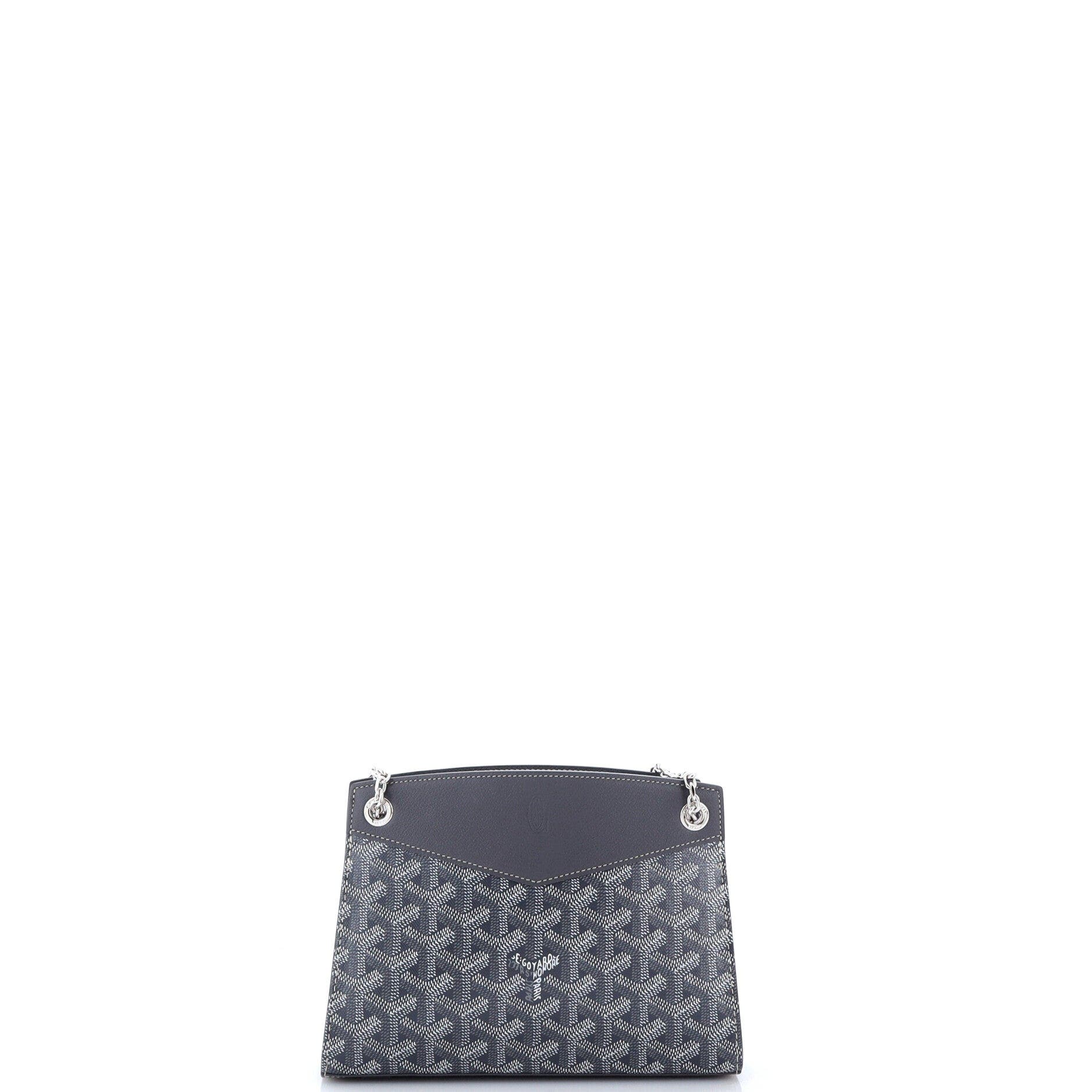 Structured Rouette Chain Shoulder Bag Coated Canvas Mini, Alternate, color, Grey