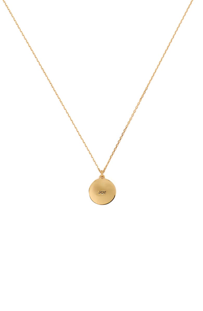 Kate Spade New York clear honesty medallion necklace, Alternate, color, Green/ Gold