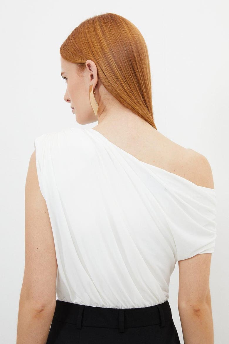 Asymmetric Bodysuit, Alternate, color, Ivory